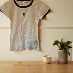 1 Jacadi  Girls size 10 beige and blue tee